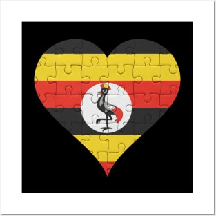 Ugandan Jigsaw Puzzle Heart Design - Gift for Ugandan With Uganda Roots Posters and Art